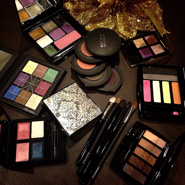 This #holiday2013 I may have gone somewhat overboard with eye #makeup✨So many beautiful items here that I adore💓 thanks for the tag @loveforskincare 💋