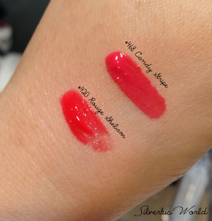 Guerlain Gloss D'enfer Swatches of 420 & 468