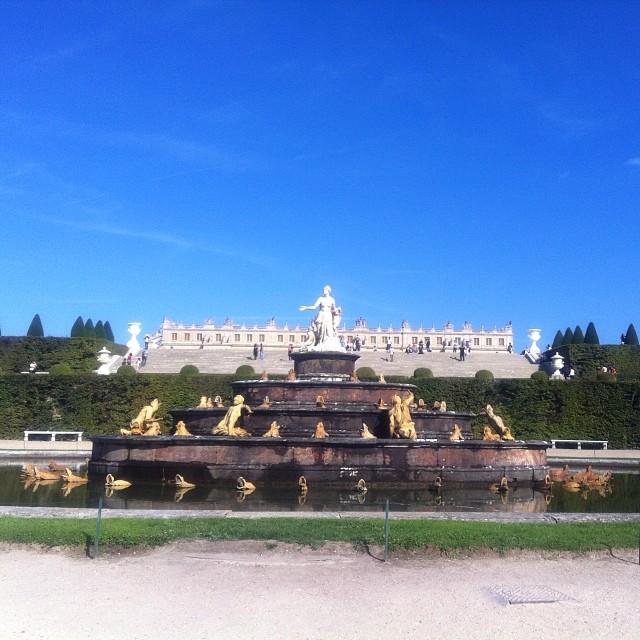 The #Dior #Trianon collection had me thinking about my summer at #Versailles. This is probably not the best shot out there, but the best I could find on my phone... The gardens of Palais Trianon. #tbt