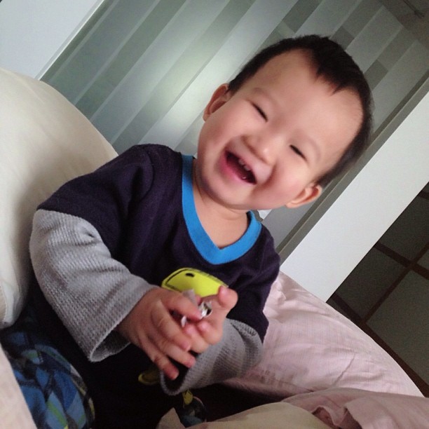Look what I woke up to this morning! My happy boy....😘