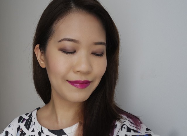 Makeup look featuring Estee Lauder Pure Color Envy Eye Defining Singles Fiery Topaz and Vain Violet on the eyes