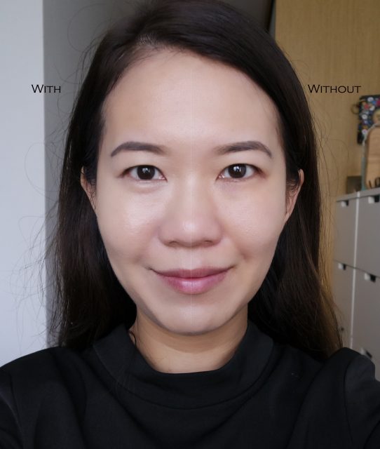 Estee Lauder Double Wear Nude Foundation before and after comparison shot